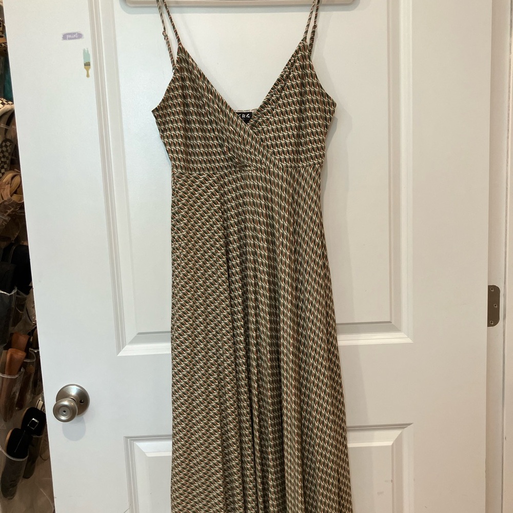 BCBG Green and Brown Dress